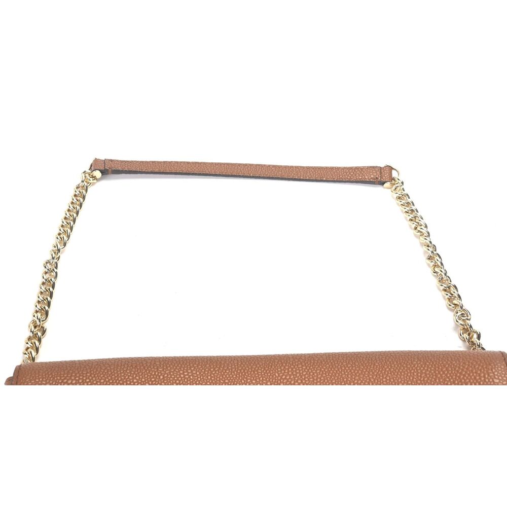 Henri Bendel Brown Pebbled Leather Flap Purse Magnetic Flap Closure - Picture 9 of 10